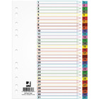 Przekadki Q-CONNECT Mylar, karton, A4, 225x297mm, 1-31, 31 kart, lam. indeks, mix kolorów