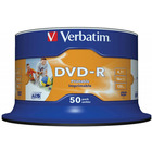 Pyta DVD-R VERBATIM AZO, 4, 7GB, prdko 16x, cake, 50szt., do nadruku