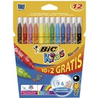 Flamastry Bic Kid Couleur, pudeko, 10+2 kolory