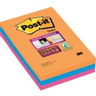 Karteczki samoprzylepne Post - it Super Sticky w linie, paleta Rio de Janeiro, Bangkok / 101x152mm / 3x90 kartek