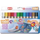 Farby w sztyfcie Playcolor Textil Pocket, 12 kolorów