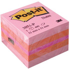 Mini Kostka samoprzylepna POST-IT® (2051P), 51x51mm, 1x400 kart., róowa