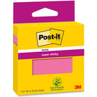 Karteczki samoprzylepne Post-it Super Sticky, 76x76mm, 90 kart., róowe