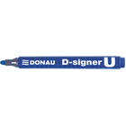 Marker permanentny DONAU D-Signer, okrgy, 2-4mm (linia), zawieszka, niebieski