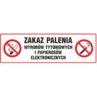 Znak TDC, Zakaz palenia wyrobów tytoniowych i papierosów elektronicznych