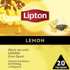 Herbata LIPTON, piramidki, czarna, cytryna, 20 torebek