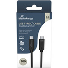 Kabel USB-C MEDIARANGE, adowarka, 100W max, USB 3.1, 1, 2m, czarny