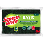 Zmywak do szorowania SCOTCH BRITE Basic, wóknina, 3 szt., zielony